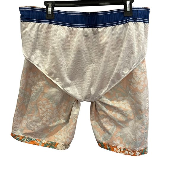 Lands' End Swim Trunks Men Large 36 38 Floral Hawaiian Tropical Bamboo Palm Leaf - Picture 9 of 12